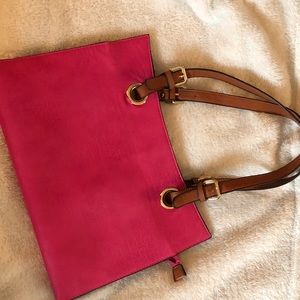 Hot pink leather purse